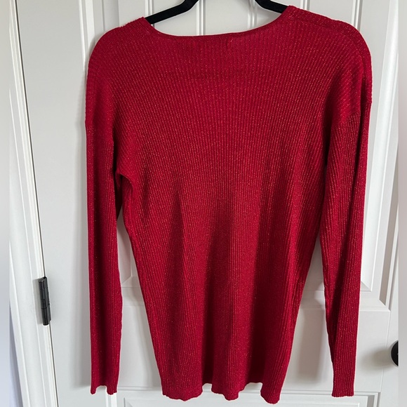 Verve Ami Red Glittery long sleeve top NWT Christmas - Picture 3 of 6